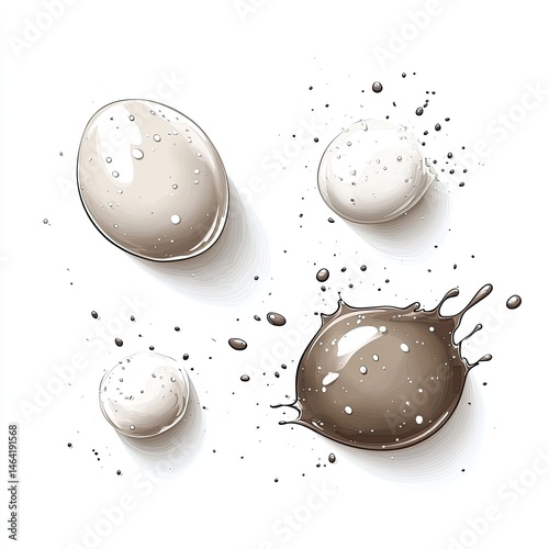 Assorted Eggs and Chocolate Splashes