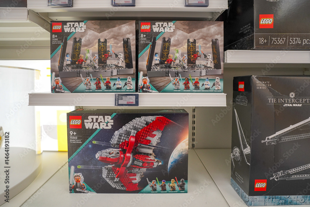 Fototapeta premium Budapest, Hungary , 04 04 2025 : Lego store and collections on display