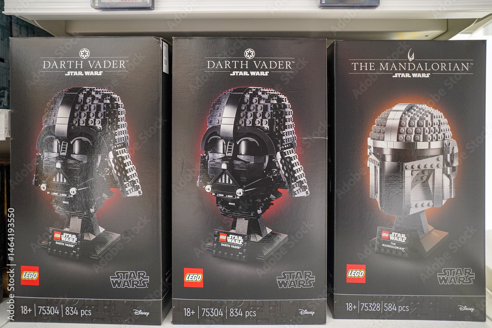 Fototapeta premium Budapest, Hungary , 04 04 2025 : Lego store and collections on display