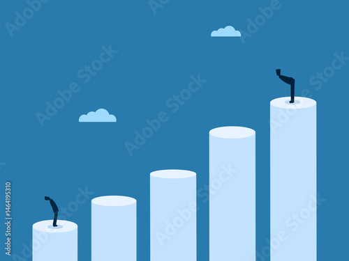 Two men at very different levels on the bar chart