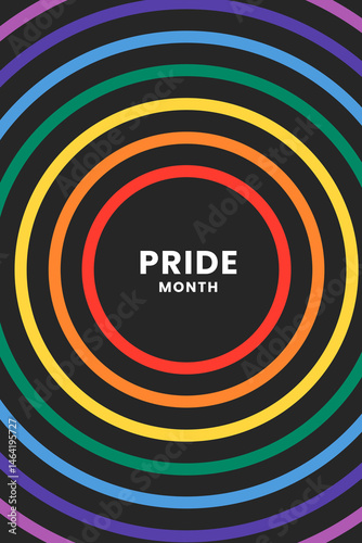 Pride Month in June. Original color symbol of gay pride concept background. LGBTQ multicolored rainbow gay flag, high resolution poster vertical
