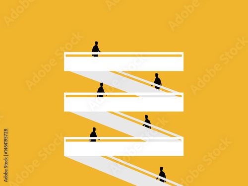 Opportunity, every businessman walks upstairs towards his goal