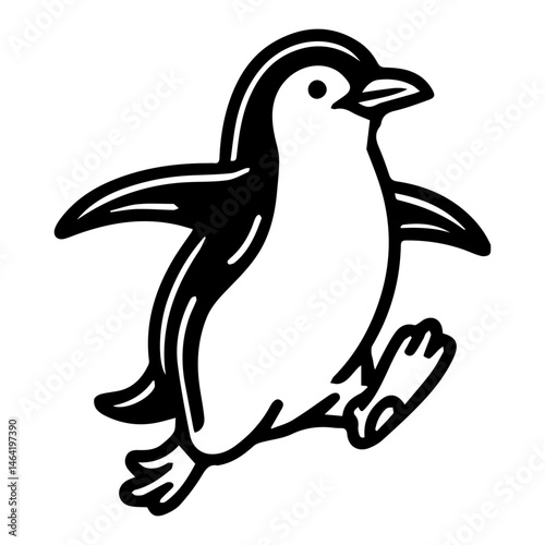 Leaping Penguin Illustration