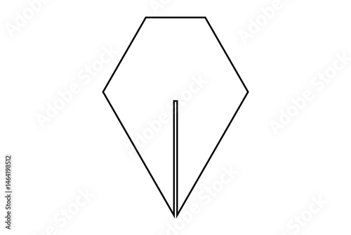 Fountain Pen nib Icon. Fountain Pen tip line writing Icon on white background.