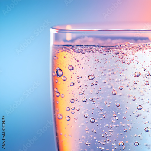 Obraz na płótnie Effervescent Refreshment: Bubbles and Shine in Refreshing Soda Photography w salonie