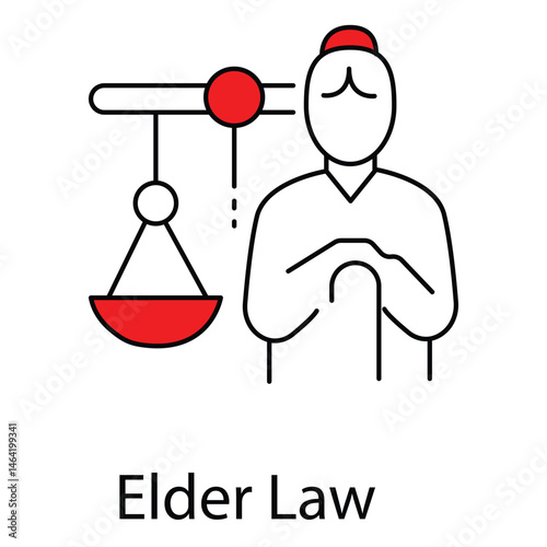 Elder Law vector Icon design Representing Senior Legal Services