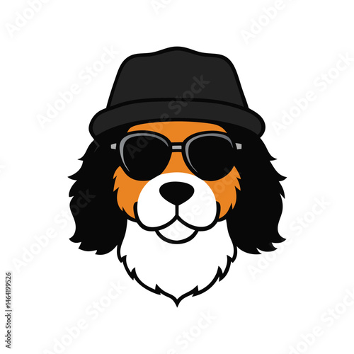 Funny dog head vector art