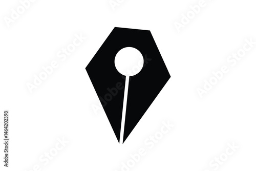 Fountain Pen nib Icon. Fountain Pen tip line writing Icon on white background.