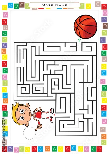 Worksheets for children – kids activity – maze game