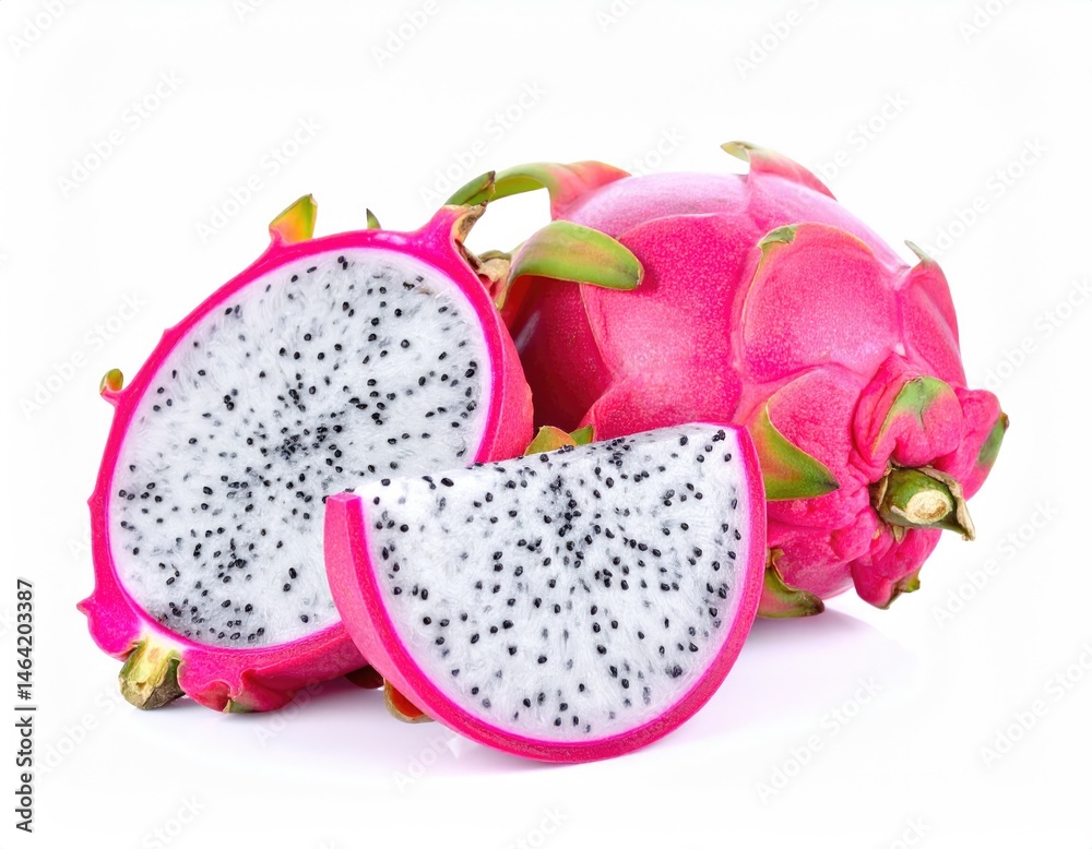Dragon Fruit: A vibrant display of fresh, juicy dragon fruit, its unique texture and striking colors beckoning a taste of the exotic. A perfect still life for any food lover! Dragon Fruit: A vibrant display of fresh, juicy dragon fruit, its unique texture and striking colors beckoning a taste of the exotic. A perfect still life for any food lover!
