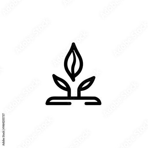 Energy harvesting icon with leaves on white background, renewable energy