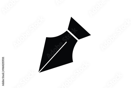Fountain Pen nib Icon. Fountain Pen tip line writing Icon on white background.