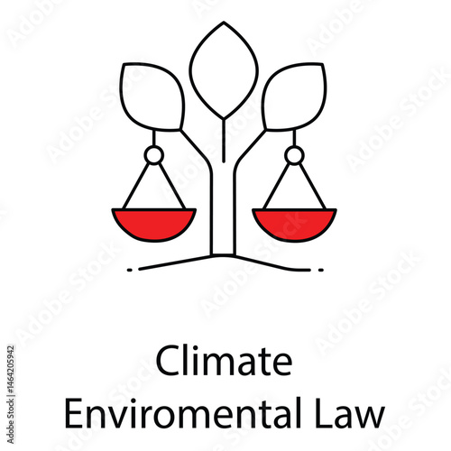 Legal Icon Depicting Climate Environmental Law Justice vector icon design