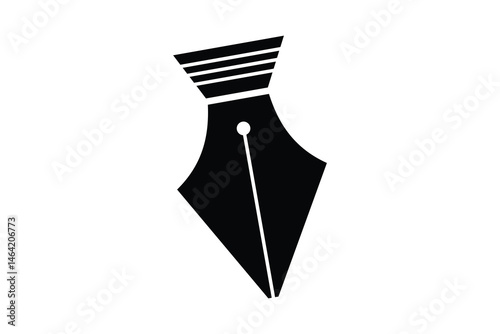 Fountain Pen nib Icon. Fountain Pen tip line writing Icon on white background.
