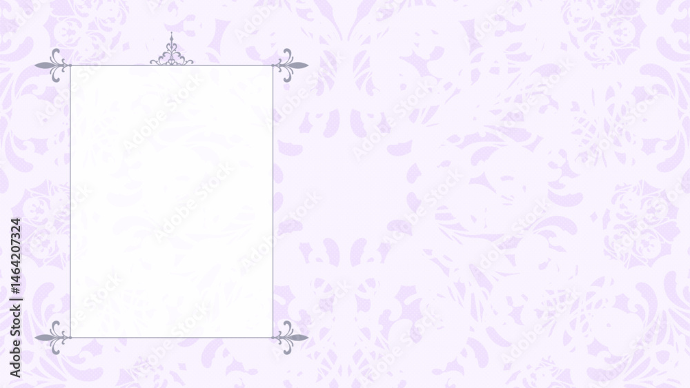 Fototapeta premium クラシカルな装飾の横長のフレーム背景
