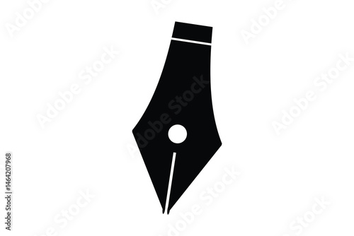 Fountain Pen nib Icon. Fountain Pen tip line writing Icon on white background.