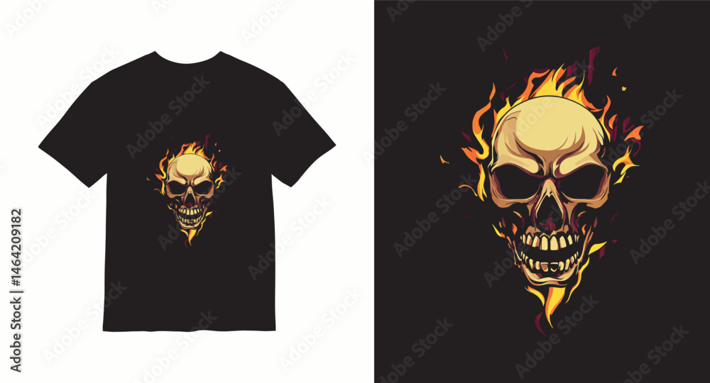 Fototapeta premium Graffiti skull graphic vector t-shirt design 