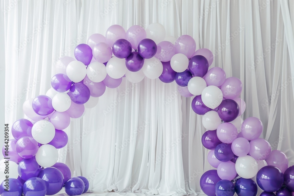 Elegant Balloon Arch in Purple and White for Celebrations Elegant Balloon Arch in Purple and White for Celebrations