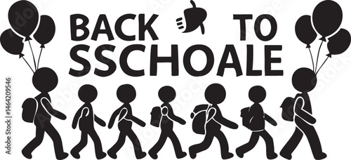 Happy Kids with Back to School Theme in Vector