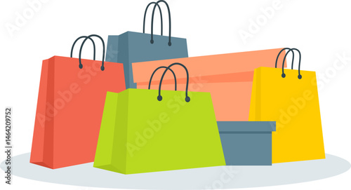 shopping bags and boxes