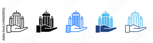 Corporation Icon Set With Multiple Style Collection 