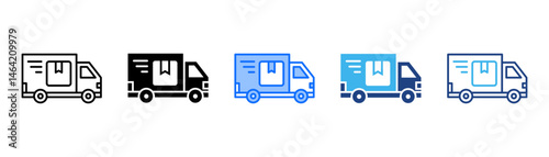 Delivery Icon Set With Multiple Style Collection 