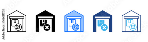 Out Of Stock Icon Set With Multiple Style Collection 