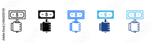 Bidding Icon Set With Multiple Style Collection 
