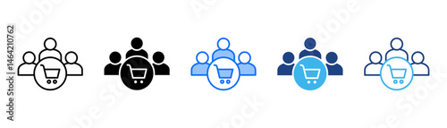 Customers Icon Set With Multiple Style Collection 