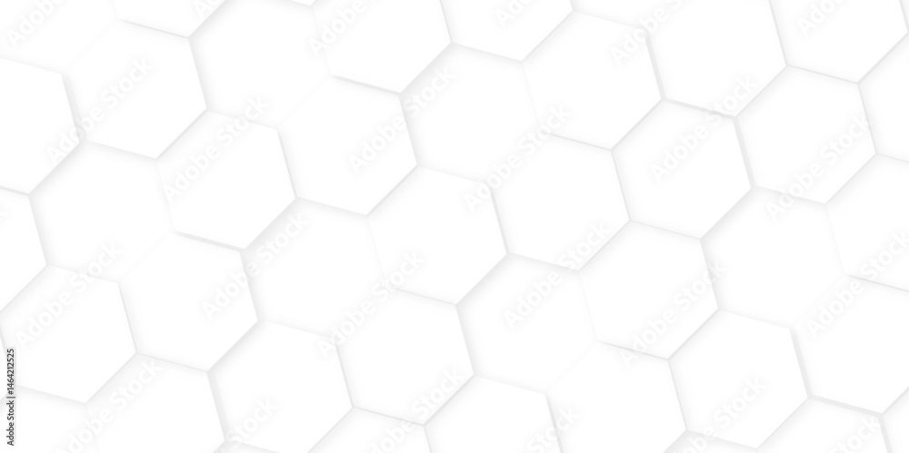 Fototapeta premium Hexagon abstract technology background,white Hexagonal Background Luxury White Pattern,Abstract white hexagon concept background, soft white background,