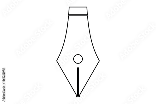 Fountain Pen nib Icon. Fountain Pen tip line writing Icon on white background.