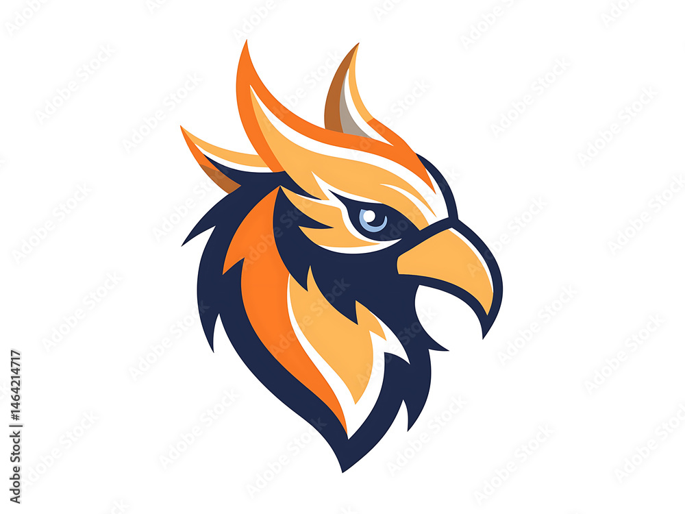Fototapeta premium mythical bird head mascot logo style vector illustration