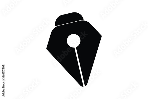Fountain Pen nib Icon. Fountain Pen tip line writing Icon on white background.
