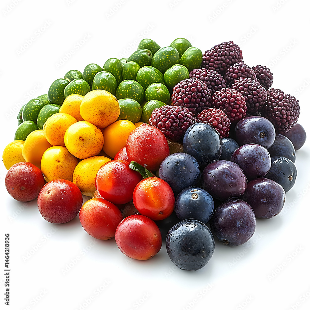 Rainbow fruit collection display Rainbow fruit collection display