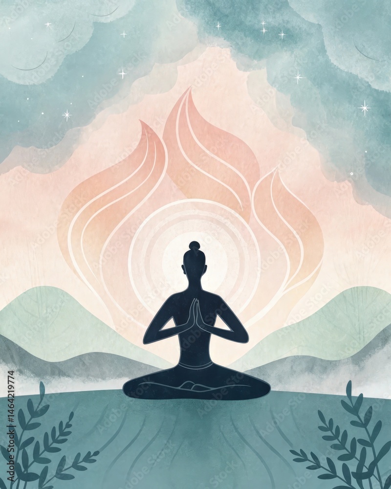 A peaceful scene of someone engaging in yoga embodying the connection between body and mind as a means of fostering positive change.