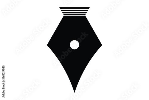 Fountain Pen nib Icon. Fountain Pen tip line writing Icon on white background.