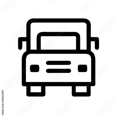 Minimalist Outline of a Front View Truck for Transportation Blogs, Vehicle Websites, Auto Industry Articles, and Logistics Content  