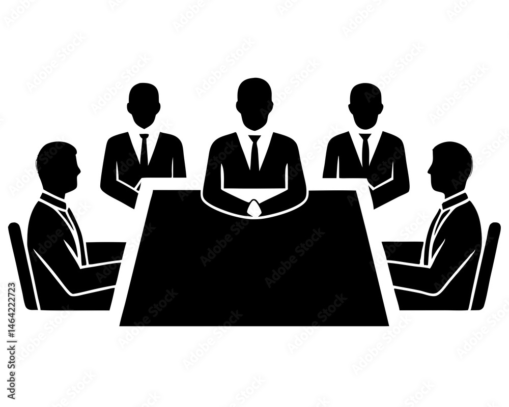 business meeting icon silhouette vector illustration business meeting icon silhouette vector illustration