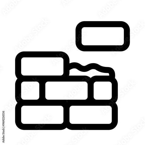 cement brick icon with line style, perfect for user interface projects