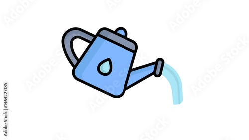 Watering can animated icon. animated icon related to agriculture. suitable for user interface, provide visual feedback and more. alpha channel, transparent background