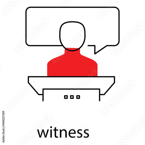 Witness vector Icon design Representing Legal Testimony in Court
