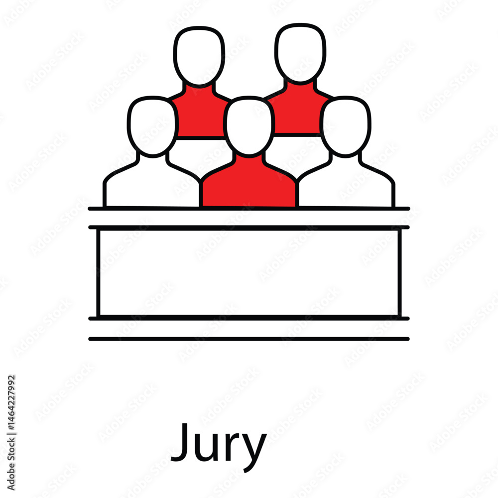 Fototapeta premium Jury vector Icon design Representing Legal Decision-Making Process