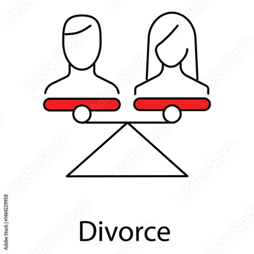 Divorce vector Icon design Representing Legal Separation and Justice