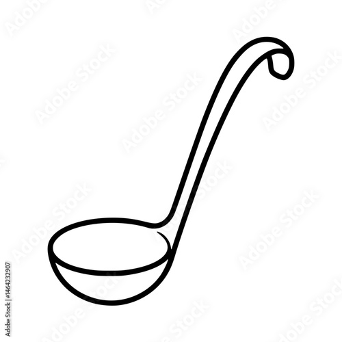 Simple outline shape of a kitchen ladle