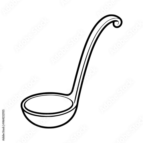 Simple outline shape of a kitchen ladle