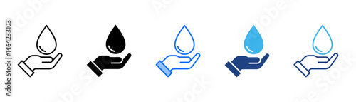 Water Icon Set With Multiple Style Collection 