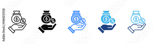 Taxation Icon Set With Multiple Style Collection 