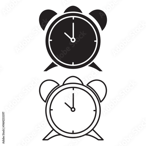 simple alarm clock icon. minimalist vector format. logos, stickers, merchandise, and user interface elements
