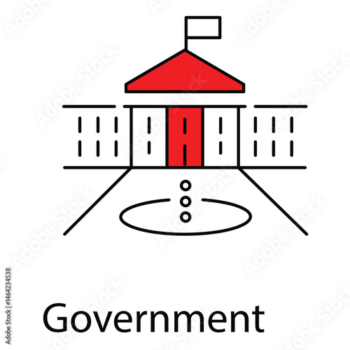 Government vector Icon design Representing Authority and Legal Structure