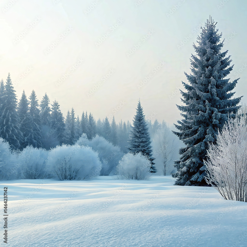 Snowy Minimalist Background with Quiet 3D Design Aesthetic Snowy Minimalist Background with Quiet 3D Design Aesthetic